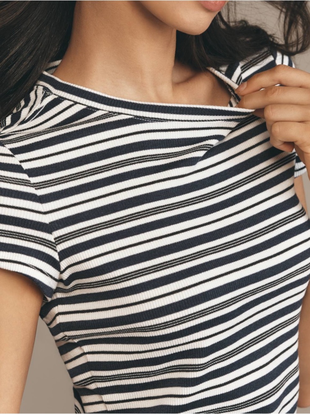 PAIGE Chantrelle Crew-Neck Ribbed Tee - Picture 4 of 8
